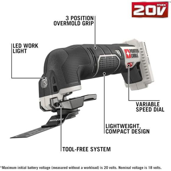 20V MAX* Oscillating Tool with 11-Piece Accessories, Tool Only (PCC710B) - Picture 2 of 7